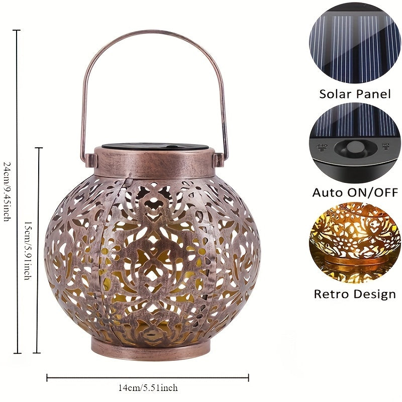 Solar Metal Lantern Outdoor Garden Decor Light-3
