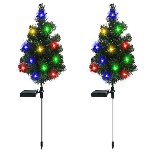 Celestial Blooms: Twin Solar-Powered Christmas Tree Lights-0