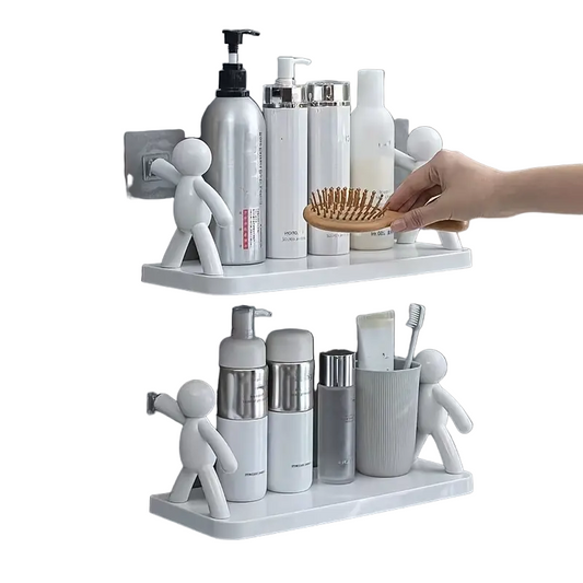 Pure Elegance: 2pcs White Floating Shelves for Your Bathroom Oasis-1