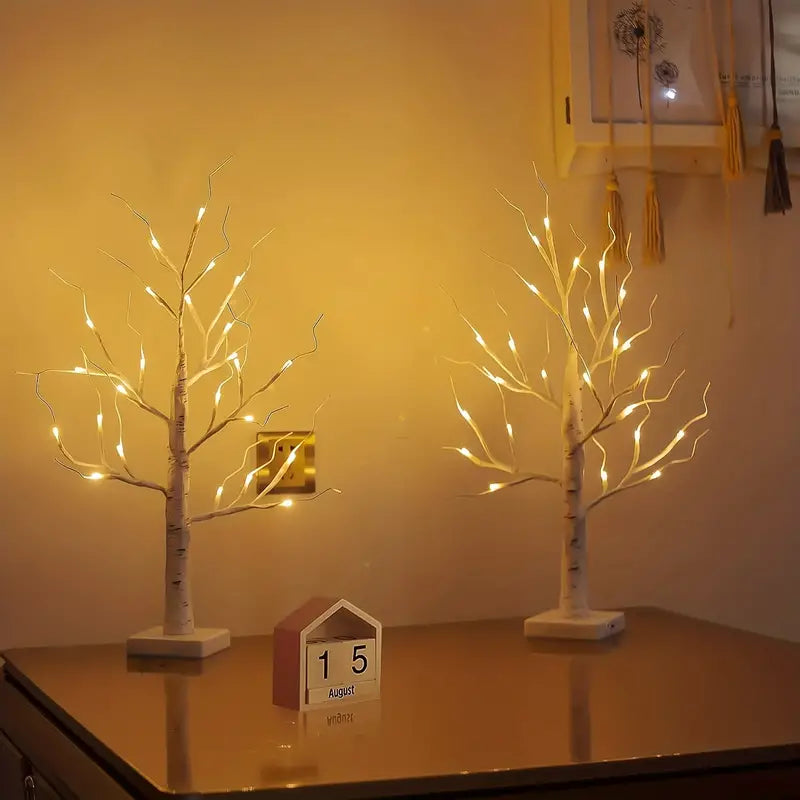 24LT 60.96cm Lighted Birch Tree - Warm White Christmas Lights-4
