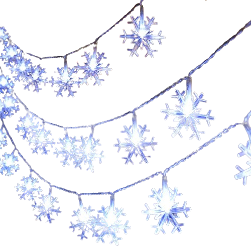Glittering LED Christmas Snowflake String Lights-0