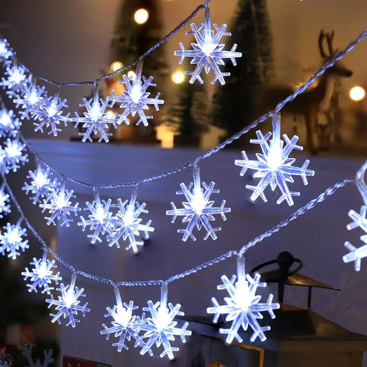 Glittering LED Christmas Snowflake String Lights-1