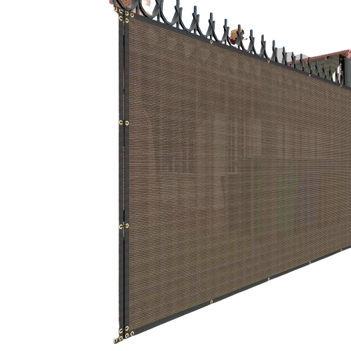 Brown Fence Privacy Screen, Commercial Outdoor Backyard Shade Windscreen Mesh Fabric 90% Blockage 150GSM-0