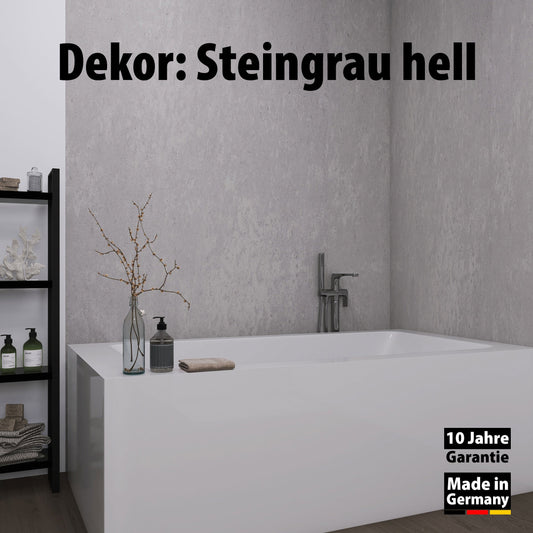 Duschrückwand - Steingrau Hell (250x100cm)-1