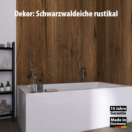 Duschrückwand - Schwarzwaldeiche rustikal (250x100cm)-1