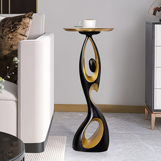 Resin Abstract Floor Sculpture with Tray-1