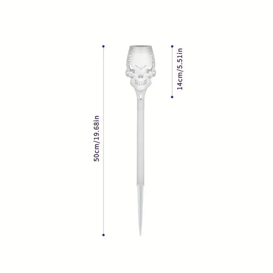 Spooky Solar Torch Set: 4-Pack Skull Lights with Flickering Flame-1