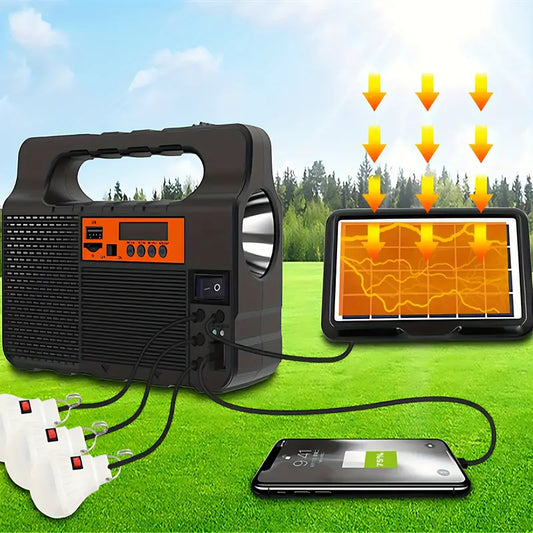 Portable Solar Searchlight: Outdoor Camping LED Light with Energy Storage-1