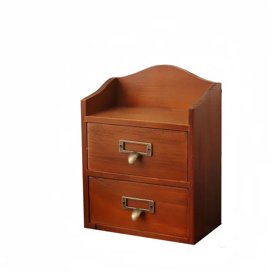 Vintage Solid Wood Drawer Cabinet with Metal Hanging Buckle-0