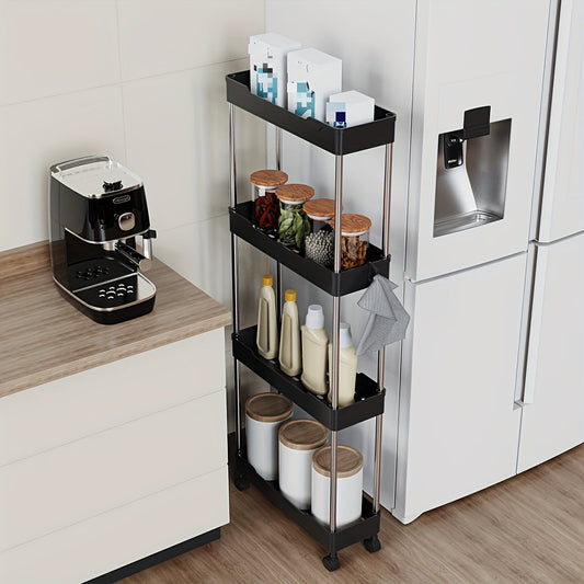 Bathroom Storage Cart with 4-Tier Rolling Organizer-1