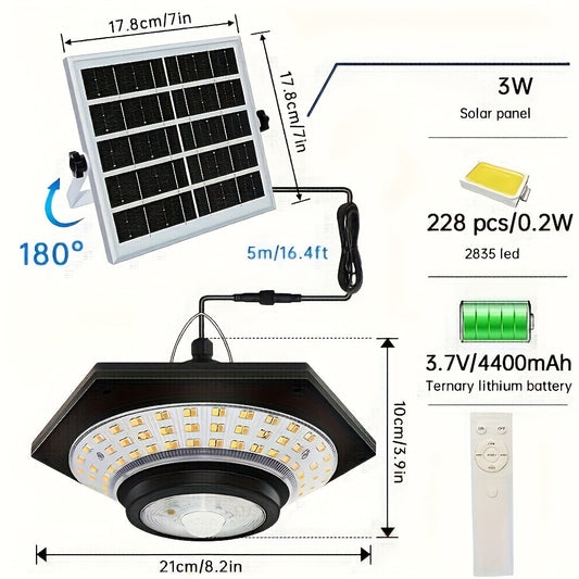 Solar LED Pendant Light with Remote & Motion Sensor-1