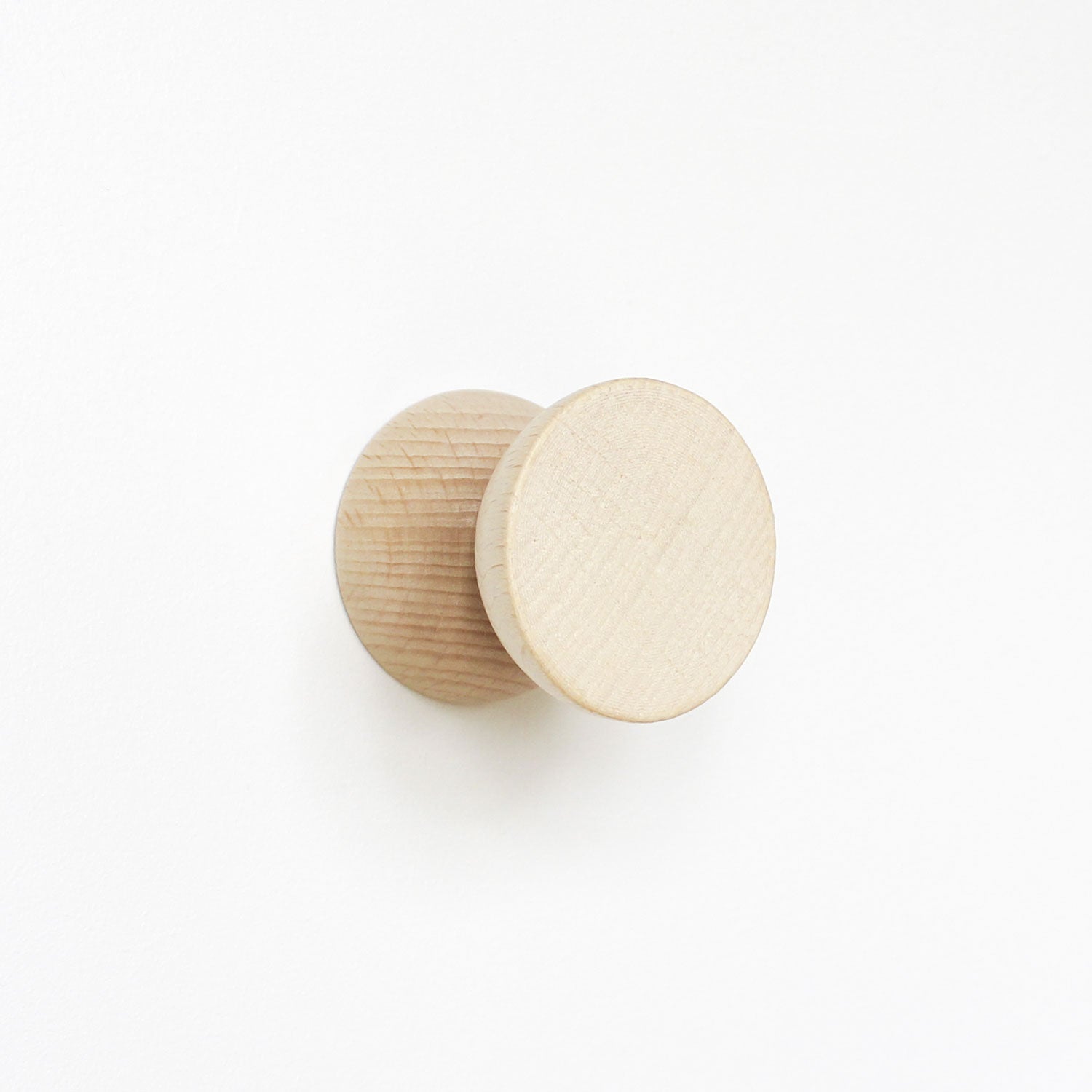 Set of Hooks - Geometric Beech Wood Wall Mounted Coat Hook / Knob-1