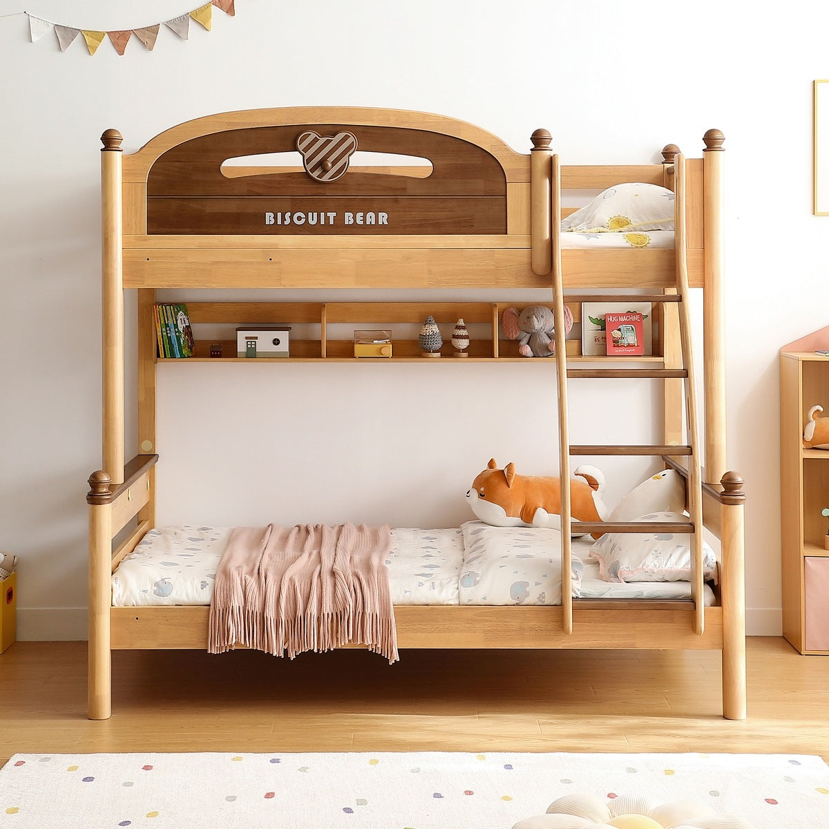 Biscuit Bear Bunk Bed With Foam Mattress for Children-0
