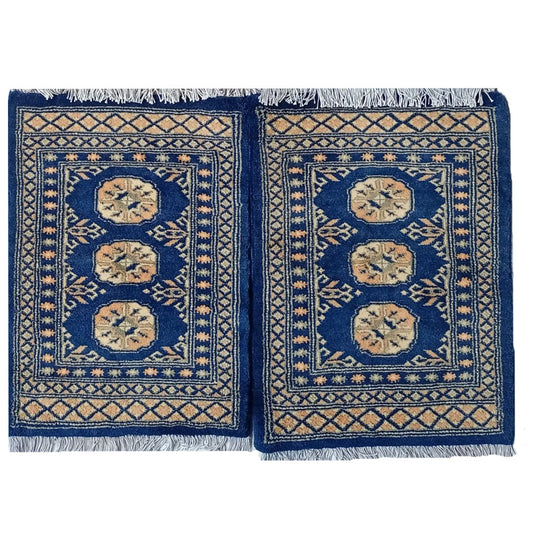 Bokhara Handknotted Blue Whale Woolen Mat-0