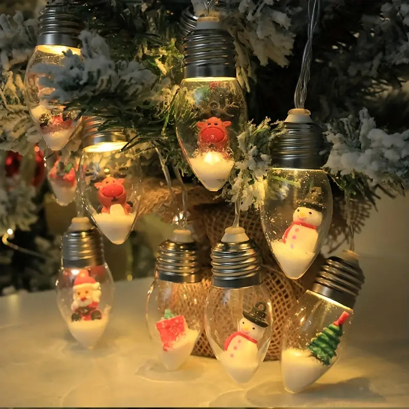 Christmas Snow Globe String Lights for Magical Holiday Décor-3