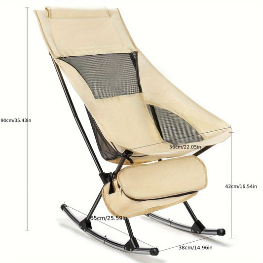 Outdoor Folding Rocking Chair with Cushion-1