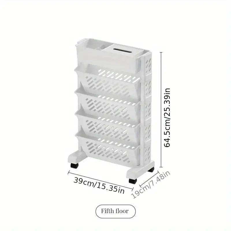 Movable Desk Side Bookshelf-4