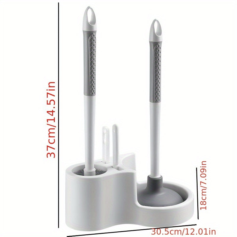 4-in-1 Wall-Mounted Toilet Brush Set-2