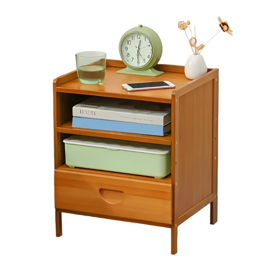 Bedside Table Rectangular Shape - Tan Color-0