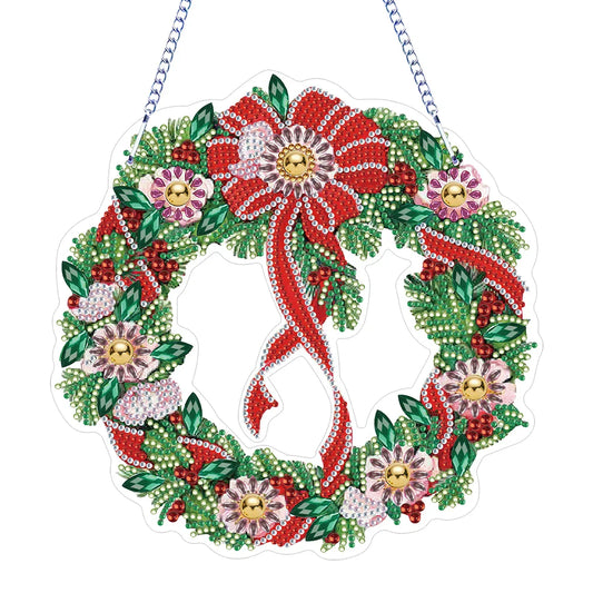 NNEOBA Christmas Diamond Painting Wreath Wall Decor Kit-0