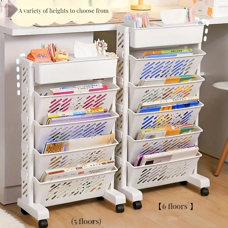 Movable Desk Side Bookshelf-2
