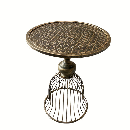 Round Metal Table Courtyard Antique Bronze-0