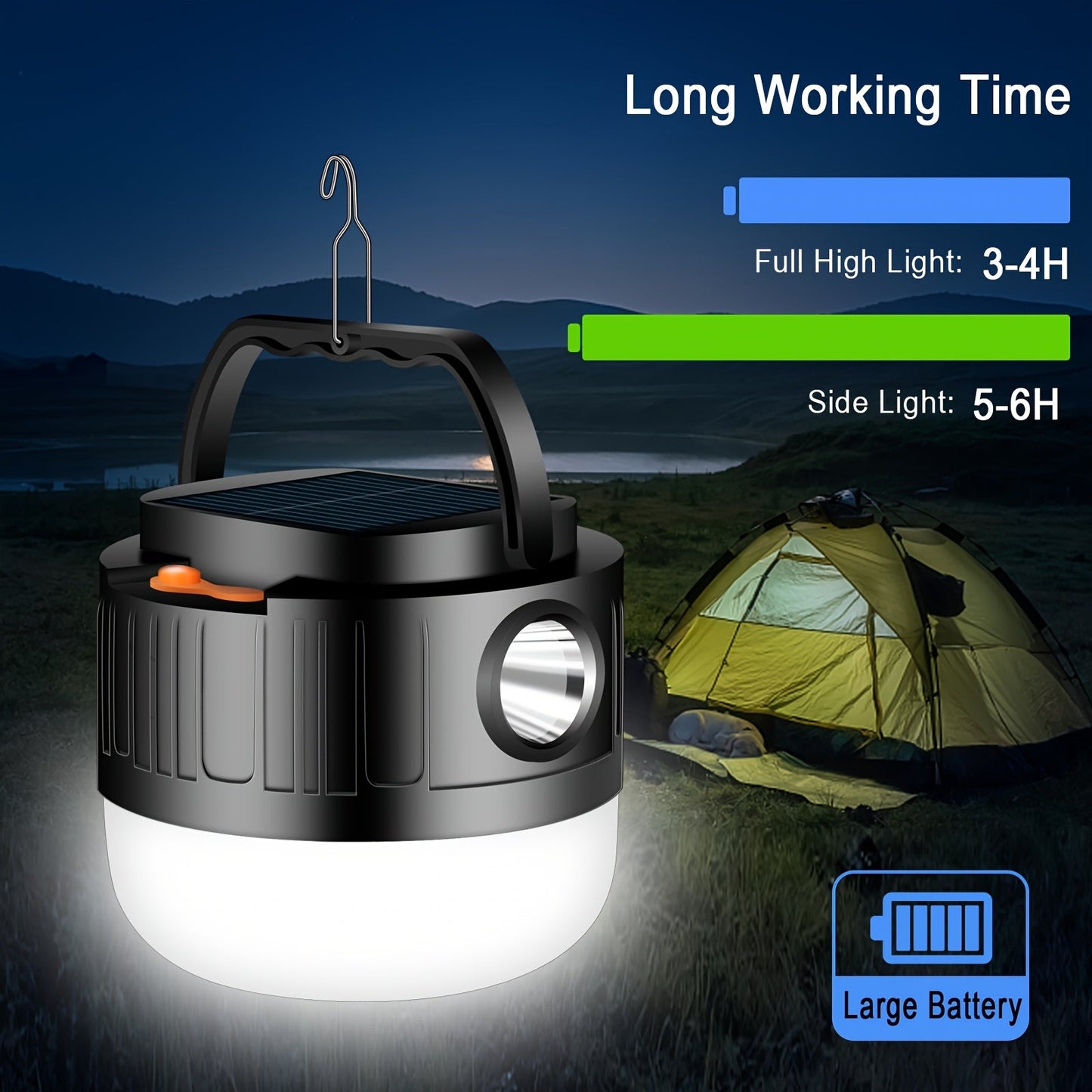 Solar Rechargeable Camping Light Outdoor LED Lamp-4