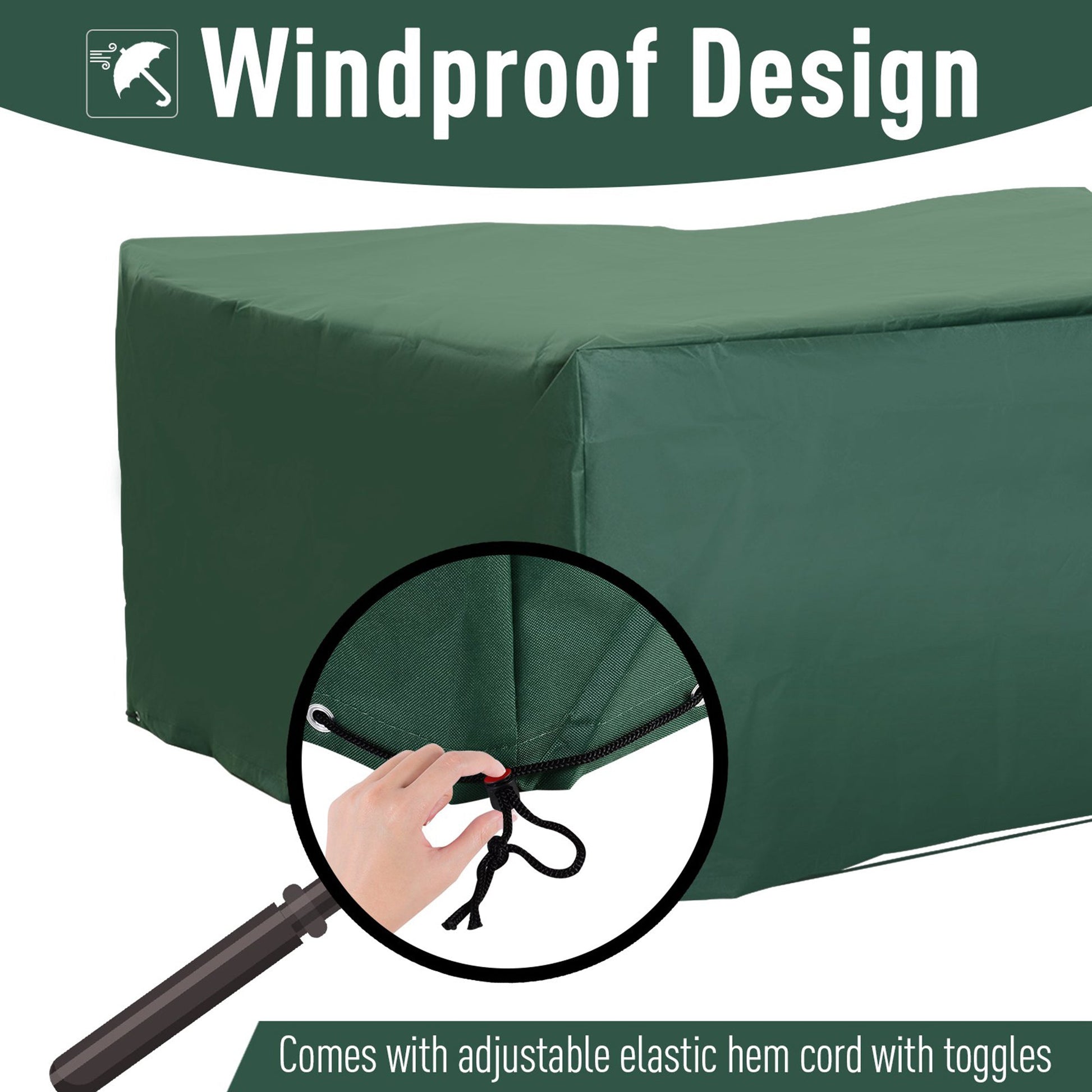 Garden Furniture Cover Waterproof 600D Oxford Fabric Green-3