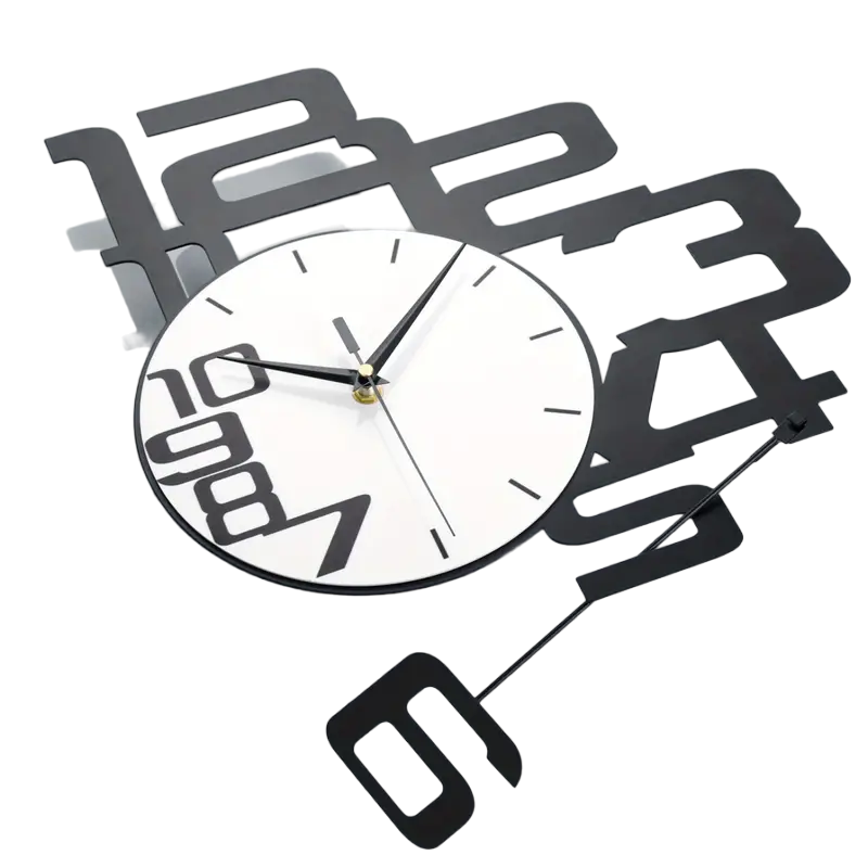 Modern Minimalist Metal Wood Wall Clock-0