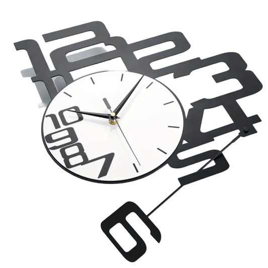 Modern Minimalist Metal Wood Wall Clock-0