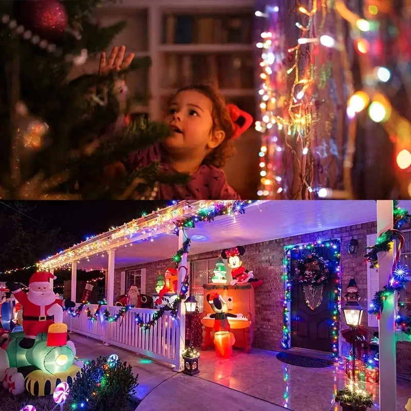 Sparkling Solar Snowfall: LED Icicle Lights for a Merry Christmas-3