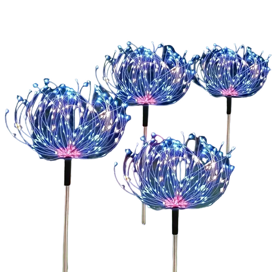 Set of 4 Solar Fireworks Lights for a Dazzling Christmas Display-0