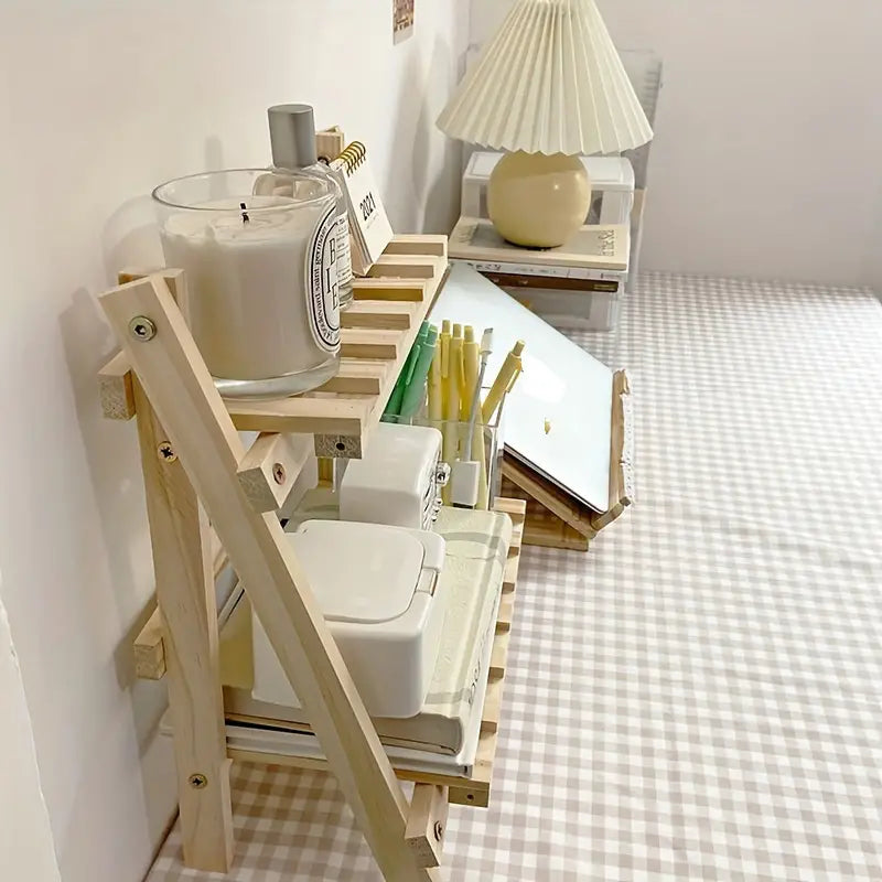 Clutter-Free and Chic: Wooden 2-Tiers Desktop Organizer Shelves-4