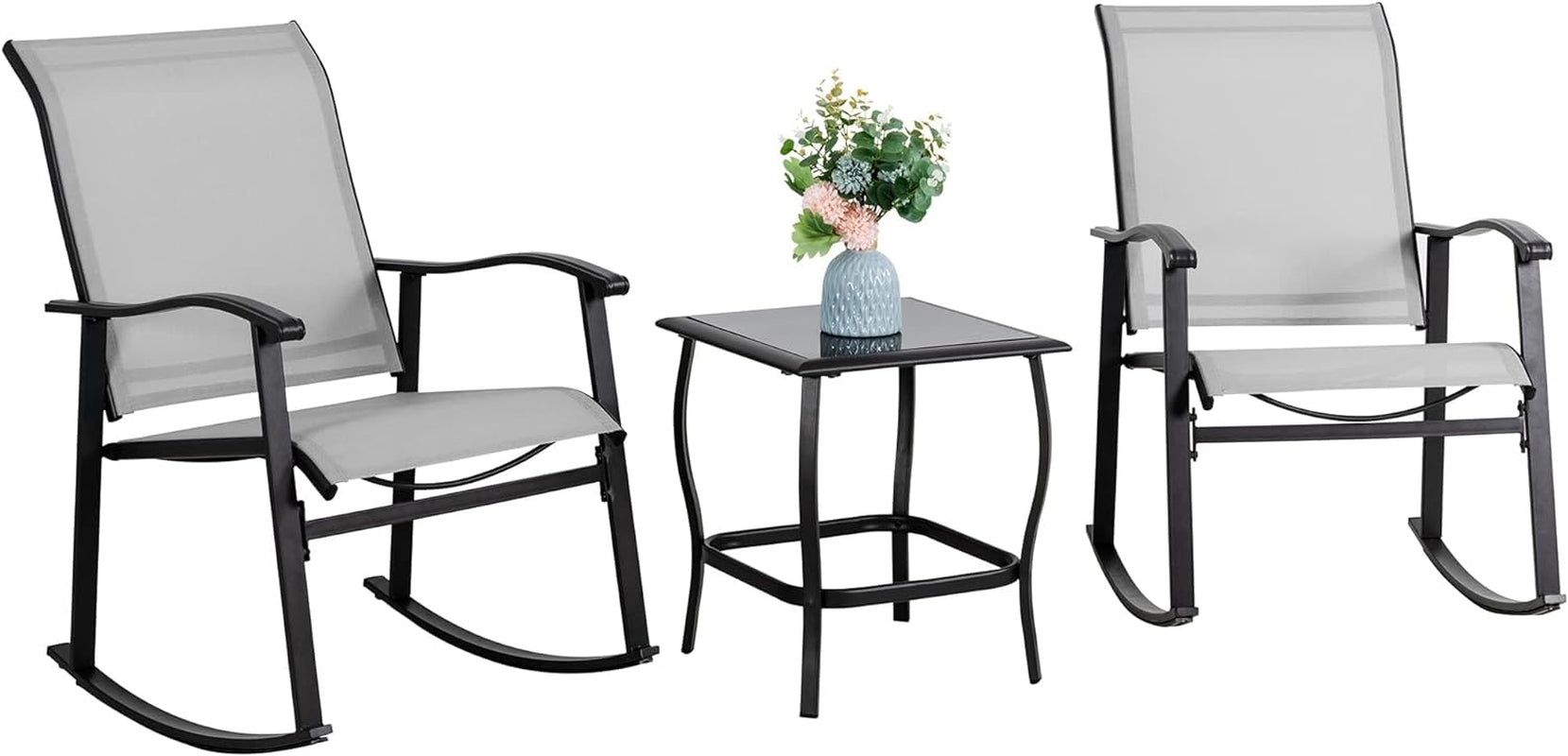 Elegant Three Piece Outdoor Rocking Bistro Furniture Set-0
