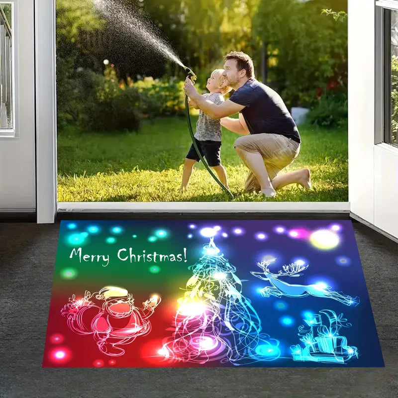 NNETM 1pc Christmas Decor Floor Mats-2