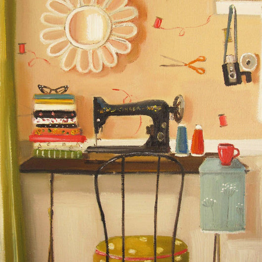 Hipster Crafter Art Print - 8.5" X 11" by Janet Hill-1
