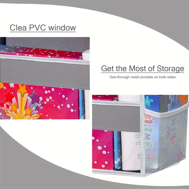 5-Shelf Over-the-Door Organizer with 10 Large Pockets - Light Gray-3