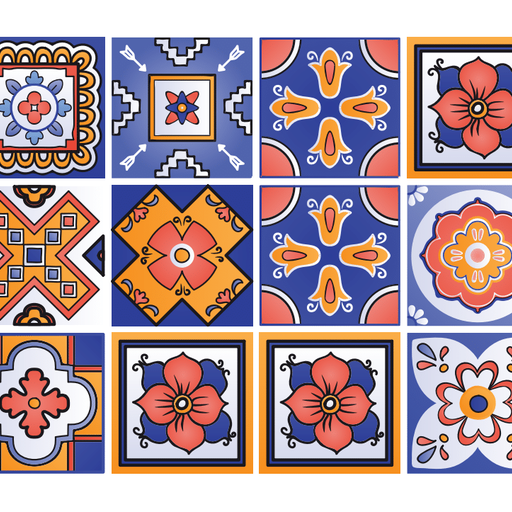 Colorful backsplash low-maintenance wall tiles easy to install stickers Model - M13-1