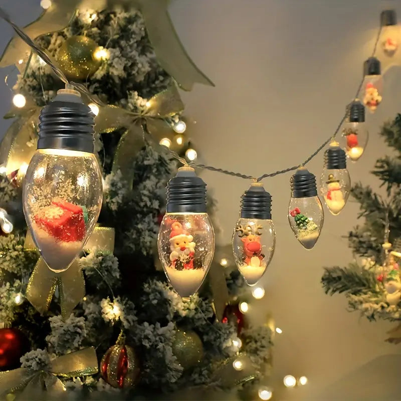 Christmas Snow Globe String Lights for Magical Holiday Décor-2