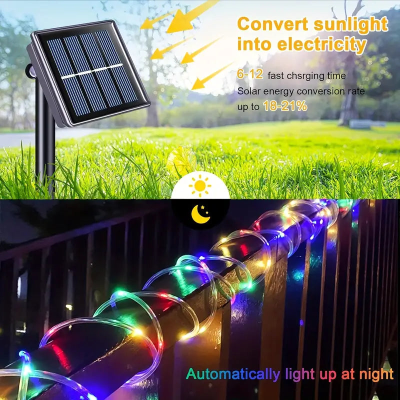 Outdoor Solar Rope Lights - 21.95m 200 LED String Lights with Remote-3