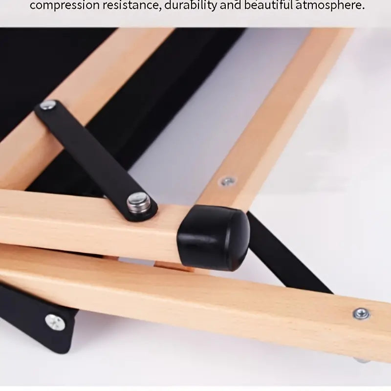 Foldable Wooden Camping Chair - Beech Black-2