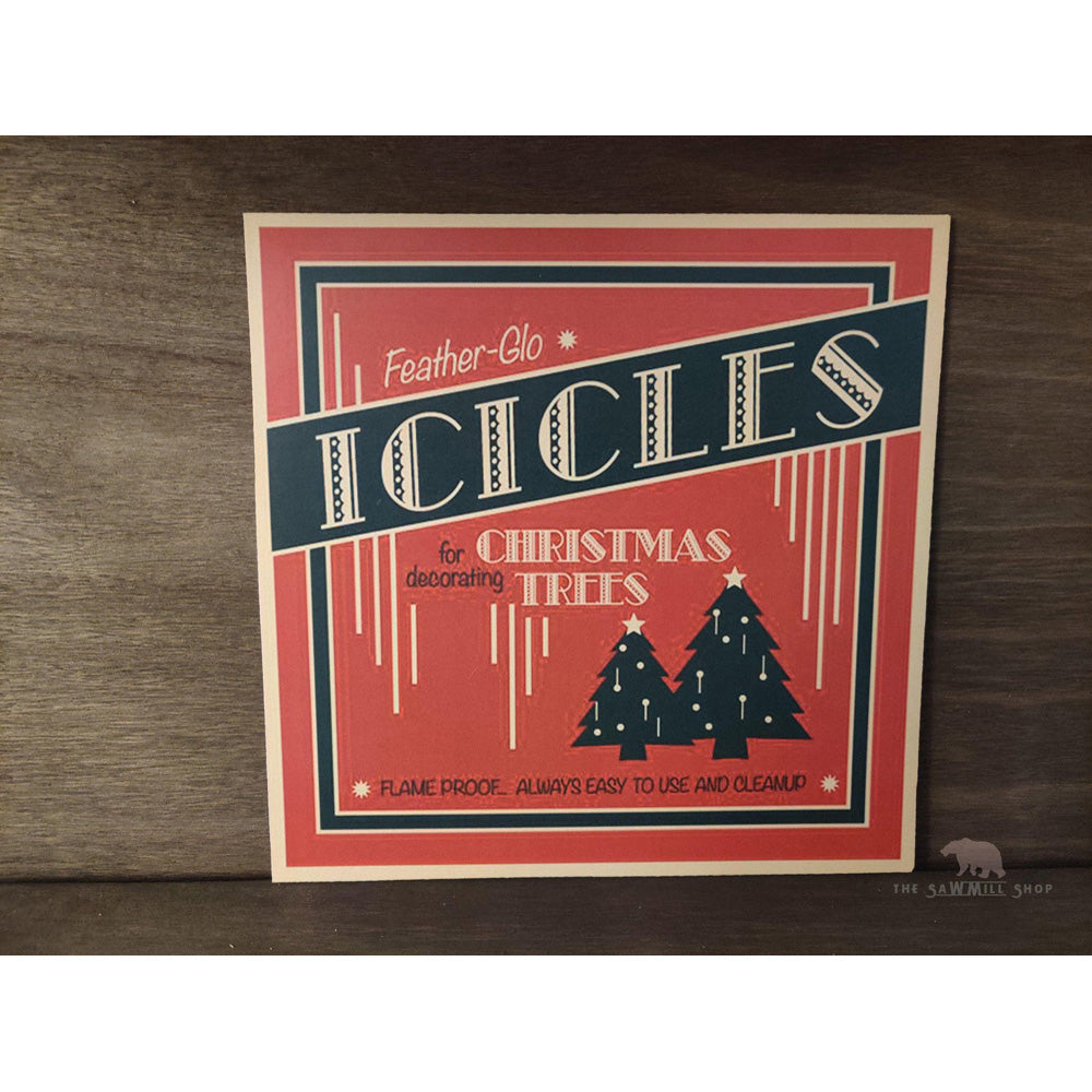Feather-Glo Icicles Christmas Sign Decor Wood Cutout-2