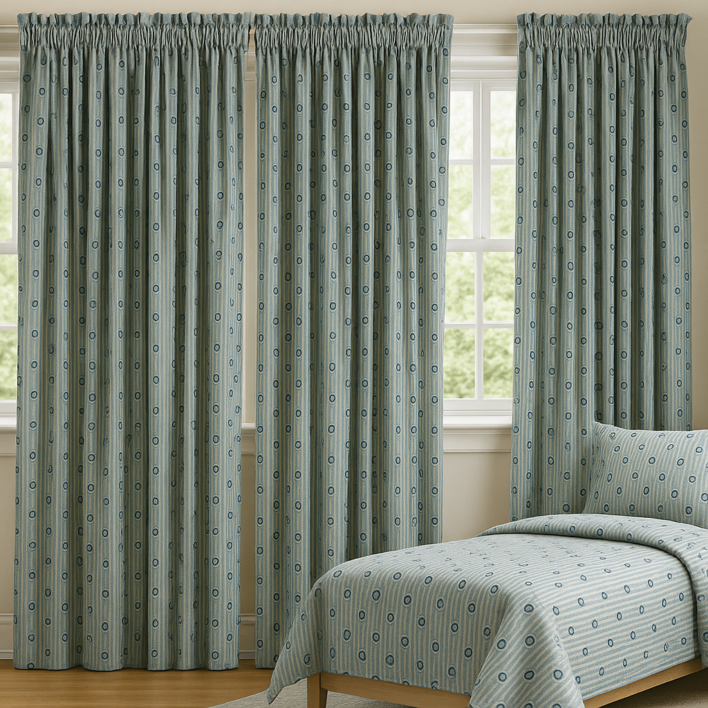 Nautical Anchor Pure Cotton Curtains – Blue Striped Kids Drapes, Light-Filtering or Blackout-4