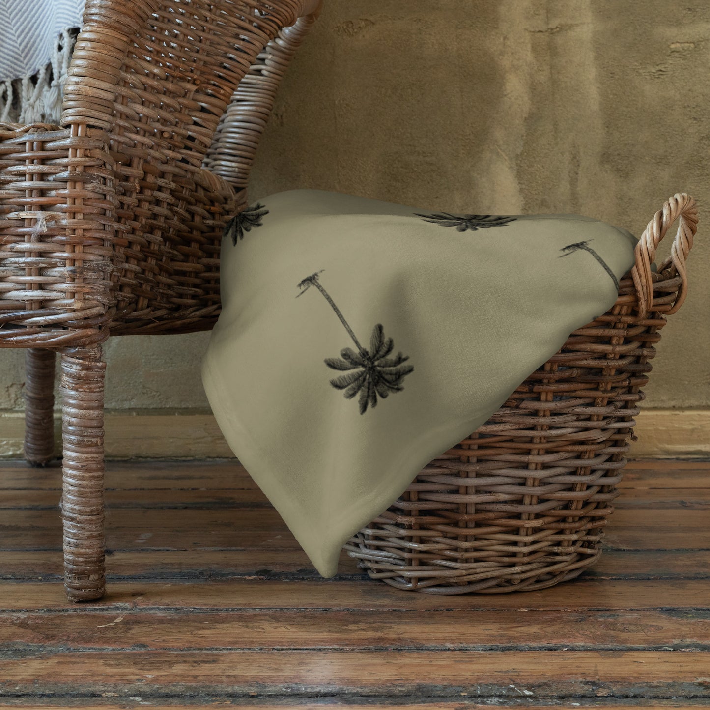 Coco Palm Throw Blanket - Amber Gold-1