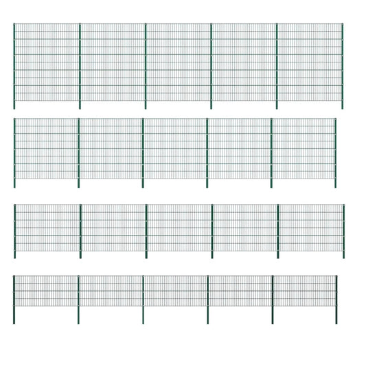 Fence Panel with green iron pillars-0
