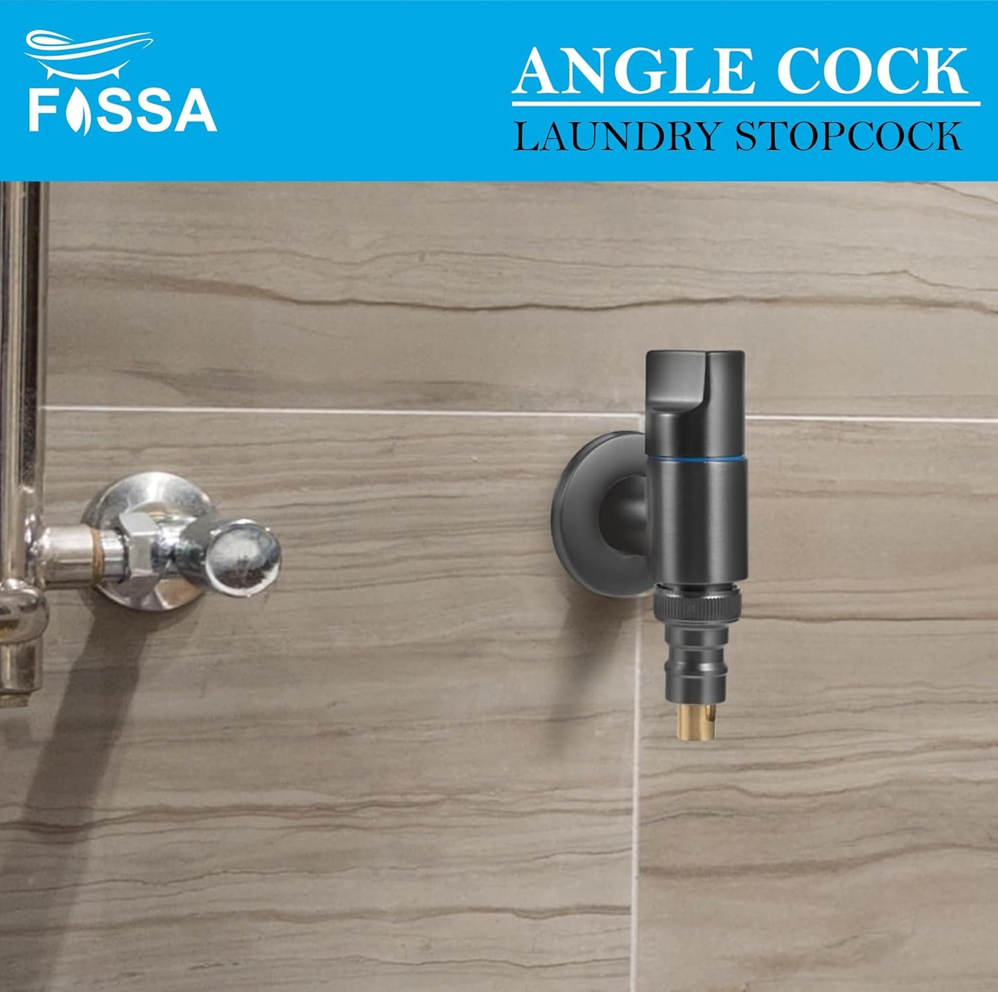 Fossa Laundry Faucet Washing Machine Faucet Water Spigot Outdoor Faucet Handle Hose Faucet Dishwasher Angle Valve (Black)-4