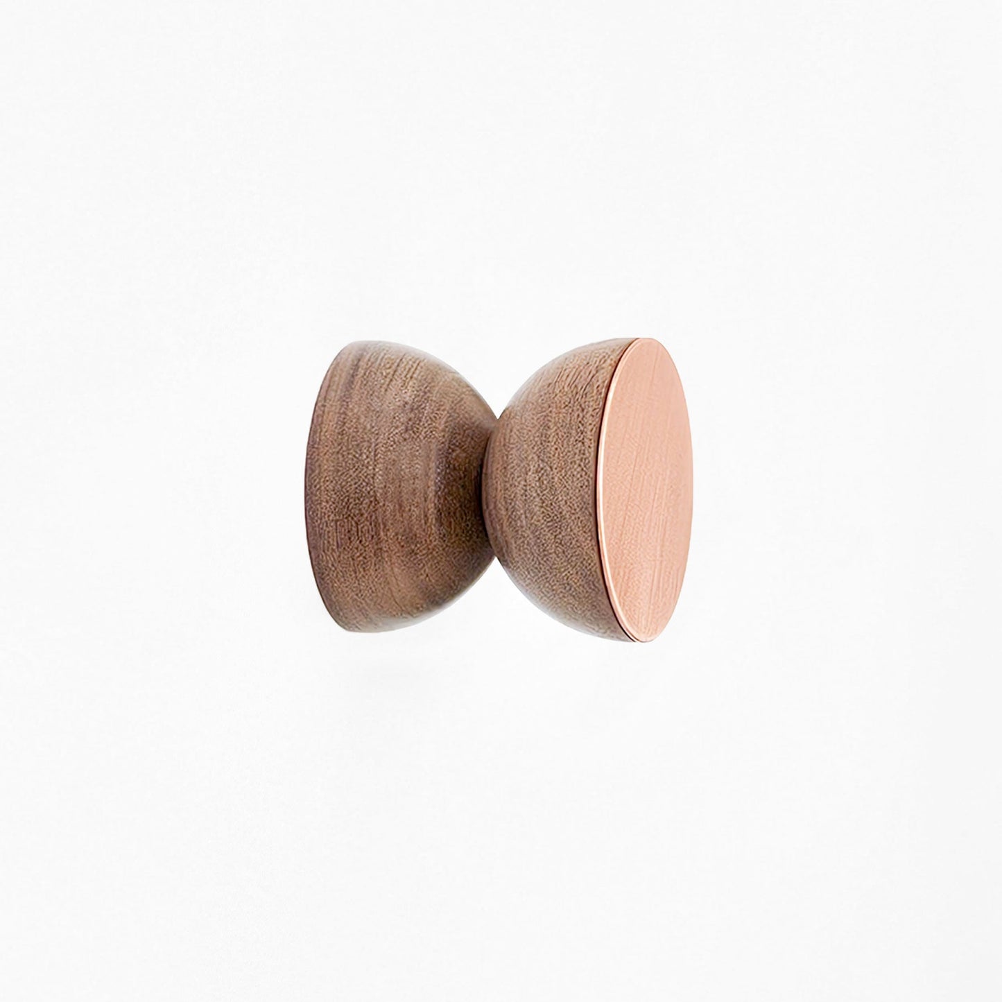 Geometric Walnut Wood & Copper Wall Mounted Coat Hook / Knob-0