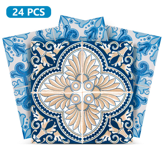 Blue and Yellow two different patterns Peel and Stick Tile Stickers Model - H205-0