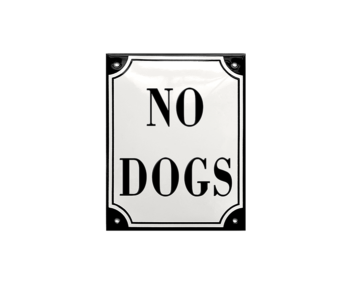 White Enamel Sign 11 x 14 cm (4⅜" x 5½")-1