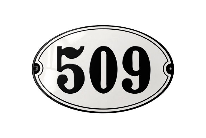 White Enamel Sign 23 x 14 cm (9" x 5½")-3